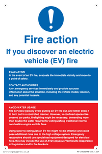 Fire Action Notice for EVs (Electric Vehicles)
